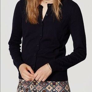 LOFT classic cotton cardigan, M